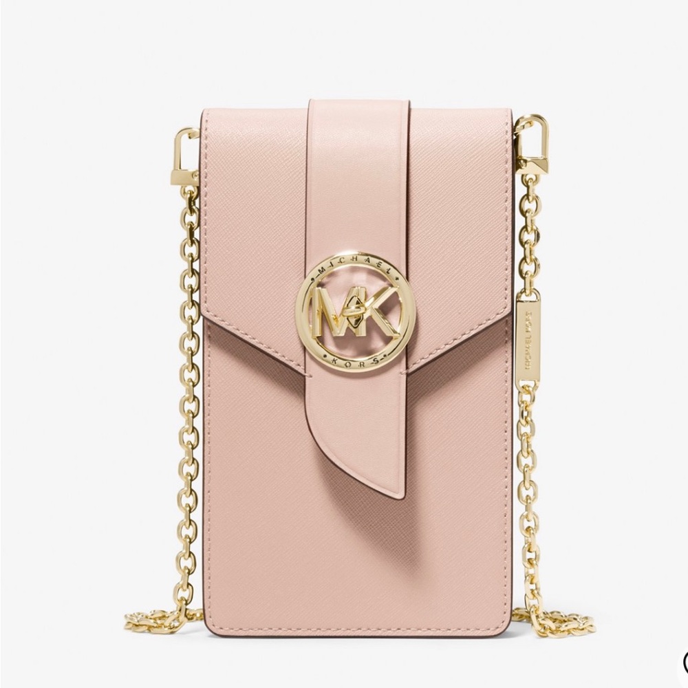 MICHAEL MICHAEL KORS Small Saffiano Leather
Smartphone Crossbody Bag (Soft Pink) - Picture 14 of 16